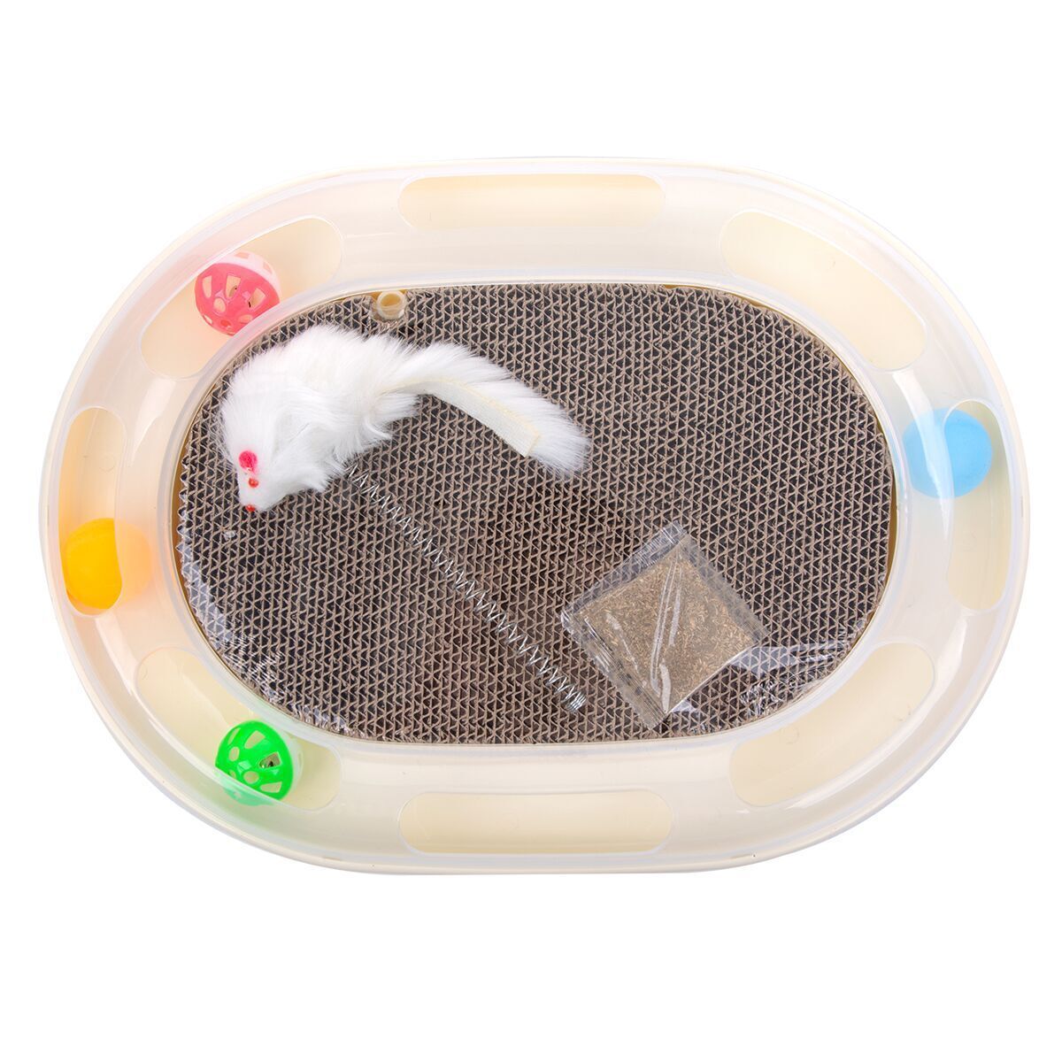 JMT-731210 Round Cat Scratcher and Claw Sharpener - Durable Corrugated Paper Toy for Cats