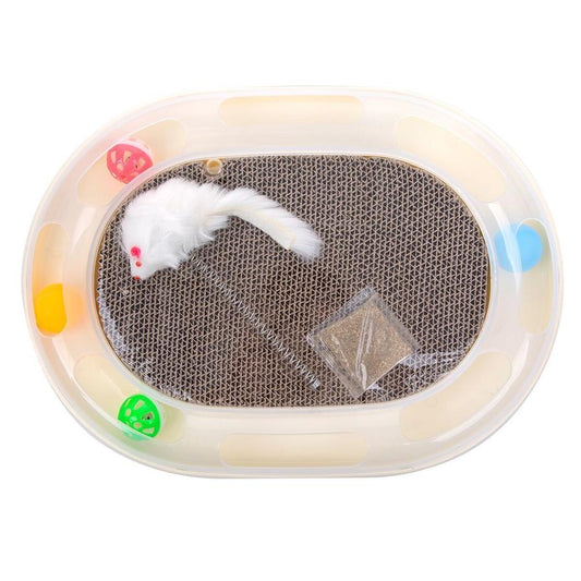 JMT-731210 Round Cat Scratcher and Claw Sharpener - Durable Corrugated Paper Toy for Cats