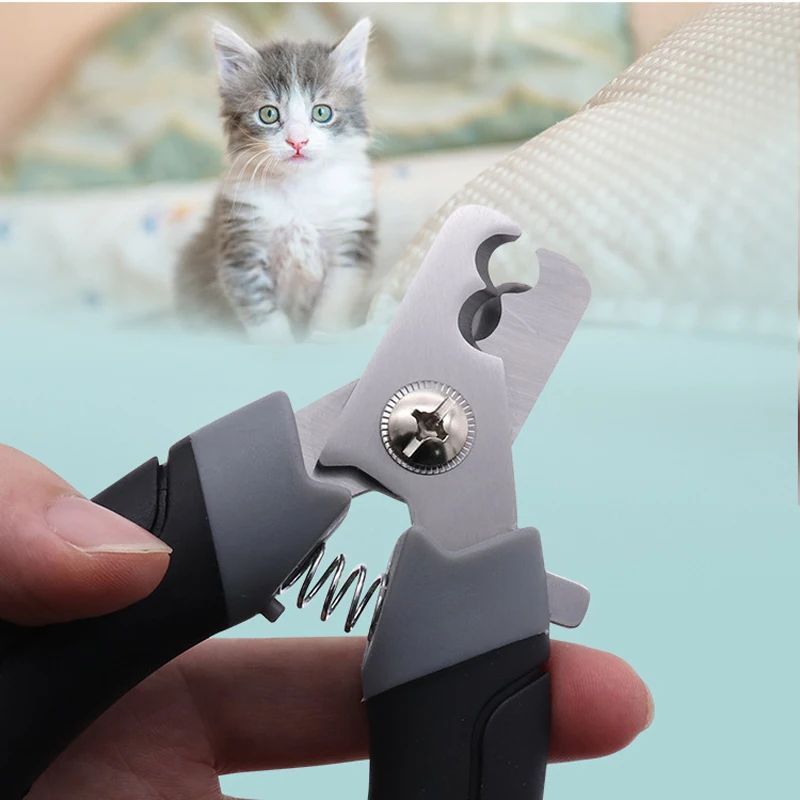 JMT-731274 Stainless Steel Half Moon Blade Nail Clipper for Cats and Dogs - Durable Pet Nail Cutter with Comfortable Handle