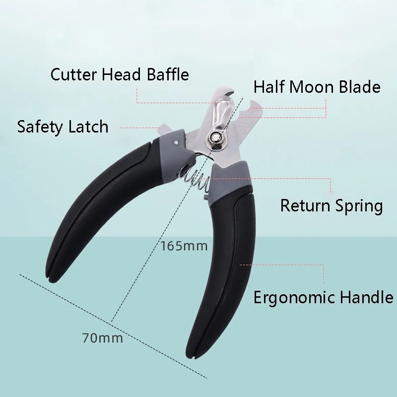 JMT-731274 Stainless Steel Half Moon Blade Nail Clipper for Cats and Dogs - Durable Pet Nail Cutter with Comfortable Handle