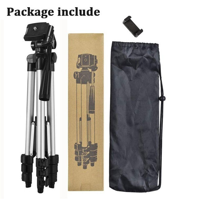 JMT-731722 40-Inch Universal Tripod Stand for Photography, Compatible with Smartphones and Cameras, Adjustable with 360° Rotation and Built-In Level