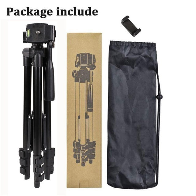 JMT-731722 40-Inch Universal Tripod Stand for Photography, Compatible with Smartphones and Cameras, Adjustable with 360° Rotation and Built-In Level