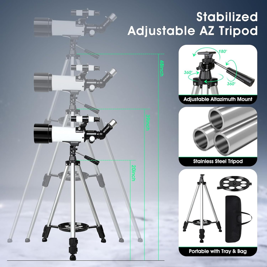 JMT-732234 Multi-Coated Refracting Telescope with Wireless Remote for Children and Beginners