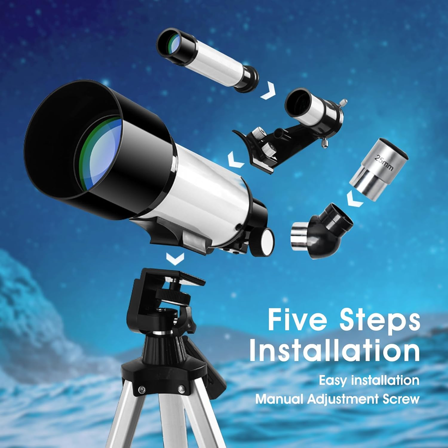JMT-732234 Multi-Coated Refracting Telescope with Wireless Remote for Children and Beginners