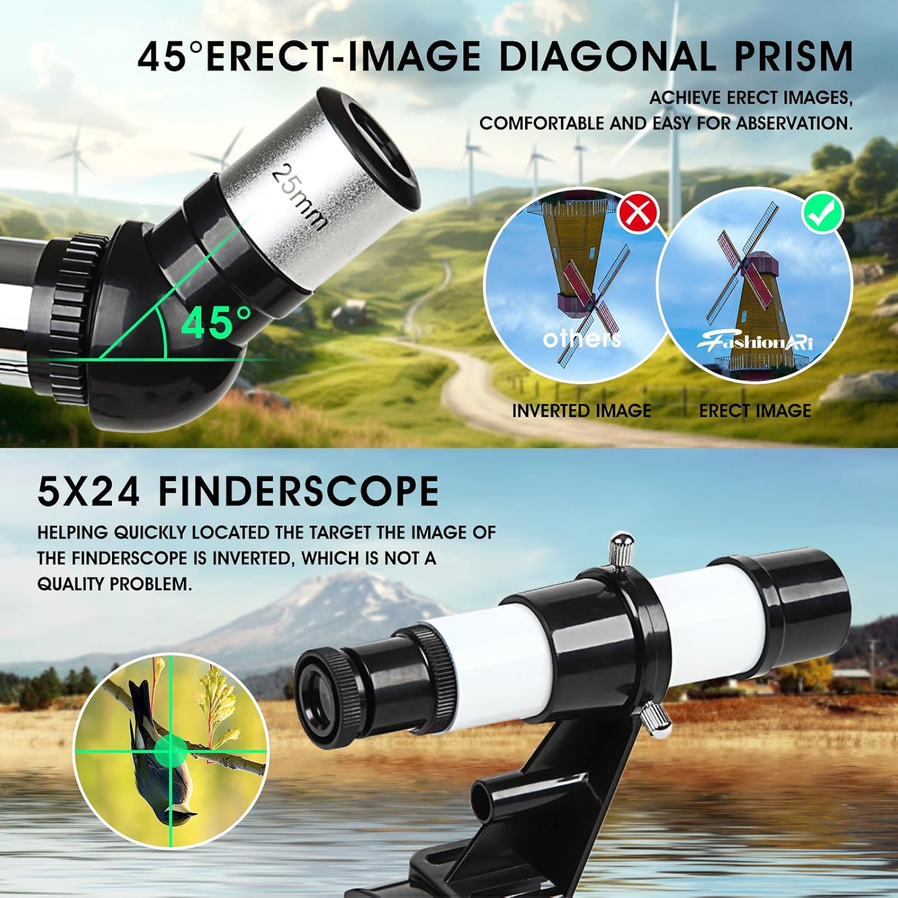 JMT-732234 Multi-Coated Refracting Telescope with Wireless Remote for Children and Beginners