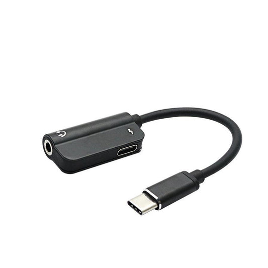 JMT-732362 Type-C 2-in-1 Audio Cable for Charging and Listening with 3.5mm Interface – 15cm Length