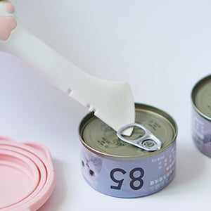 JMT-732426 Pink Cat Food Can Lid and Spoon Set for Convenient Wet Food Storage