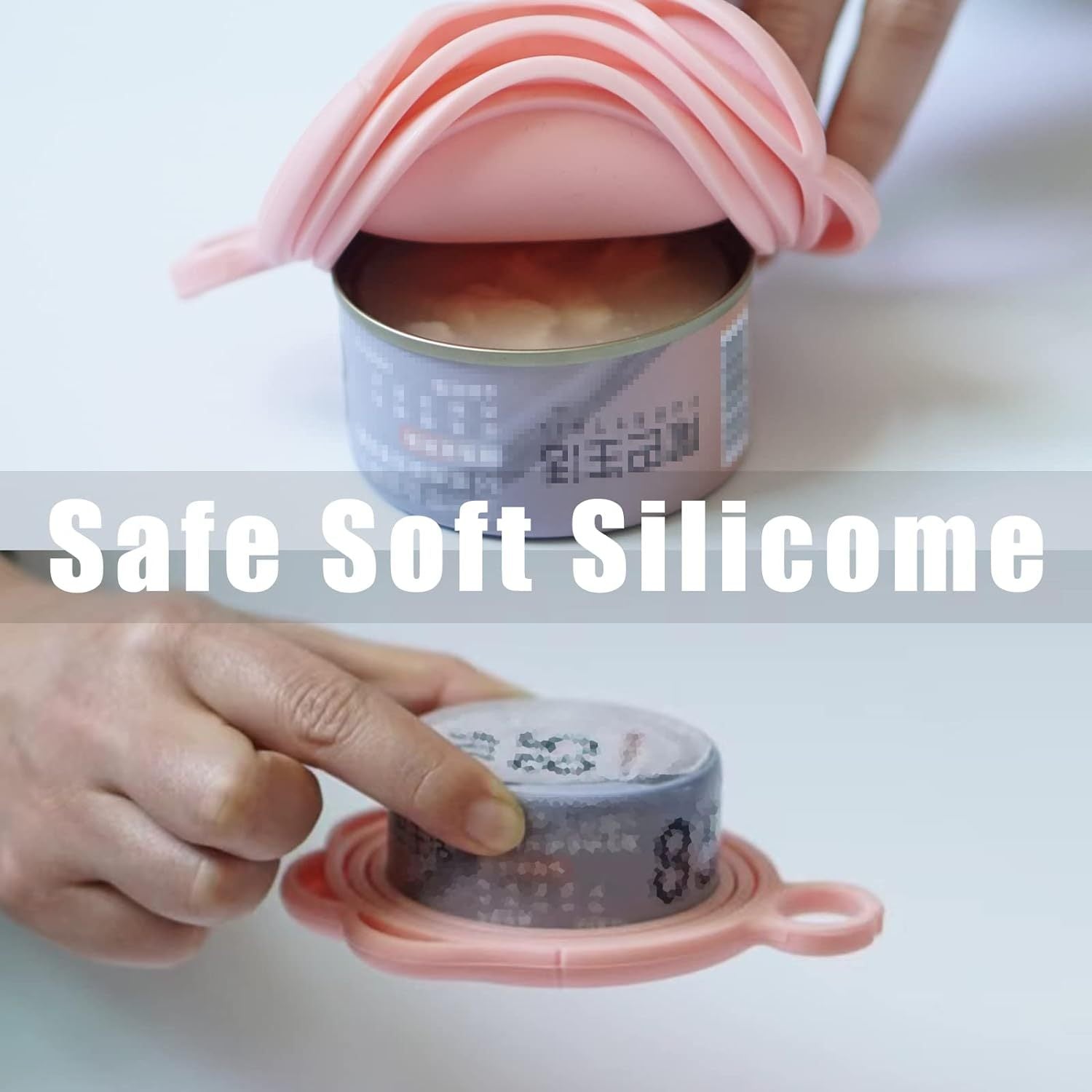 JMT-732426 Pink Cat Food Can Lid and Spoon Set for Convenient Wet Food Storage