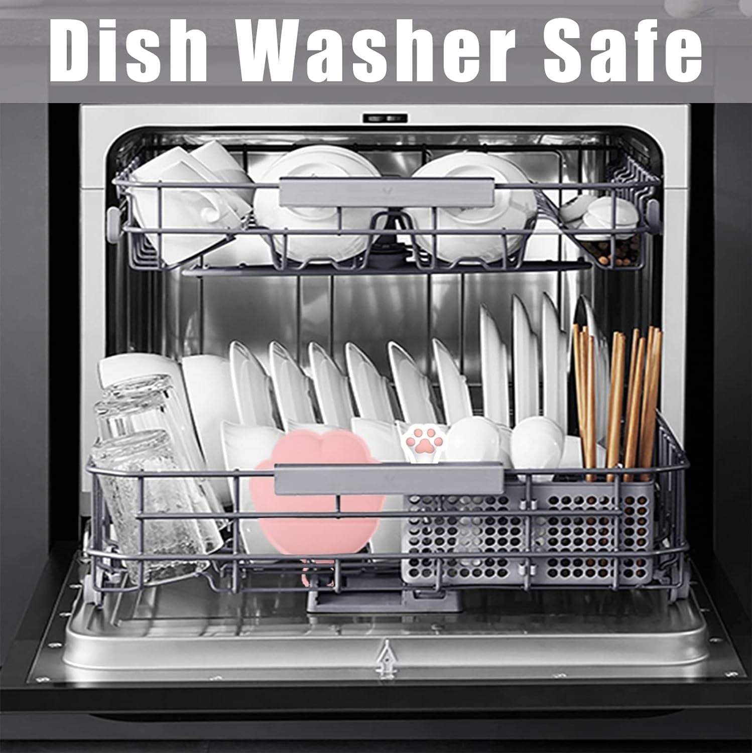 JMT-732426 Pink Cat Food Can Lid and Spoon Set for Convenient Wet Food Storage