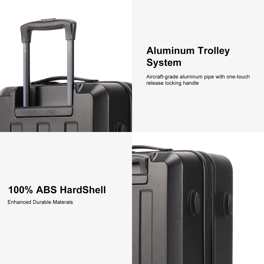 JMT-733066 Durable Trolley Travel Bag with Stopper Caster, Lightweight ABS and PC Suitcase for Convenient Carrying