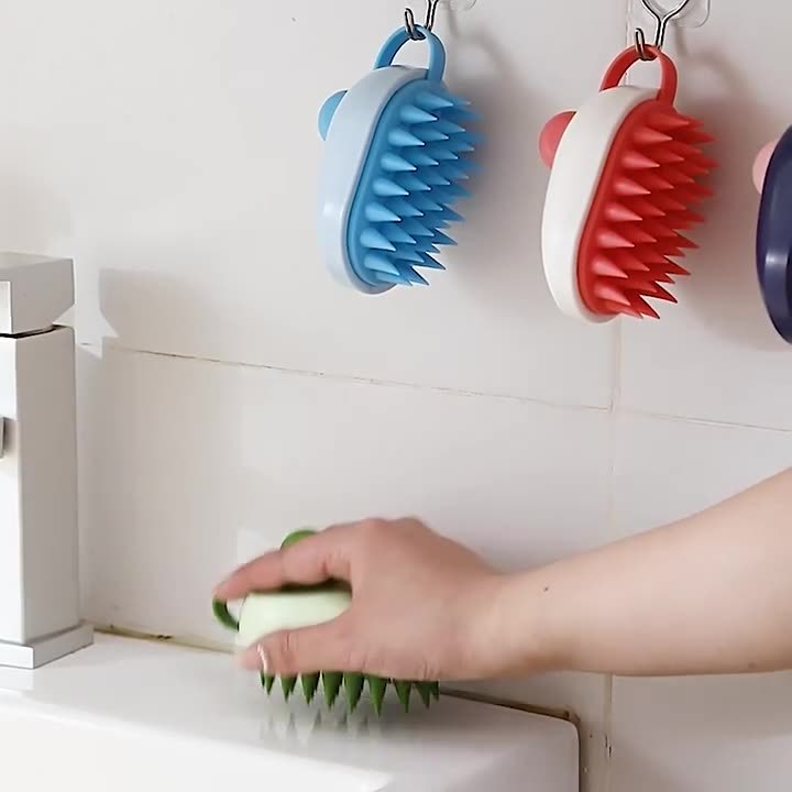 JMT-733578 Soft Gel Bath and Shampoo Brush for Hair and Pet Care - TPR/ABS Material - Multiple Colors Available