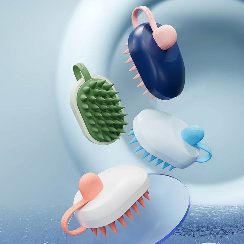 JMT-733578 Soft Gel Bath and Shampoo Brush for Hair and Pet Care - TPR/ABS Material - Multiple Colors Available