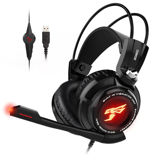 JMT-733834 Over-Ear Wired Gaming Headset with Noise-Cancelling Microphone and 40mm Speaker
