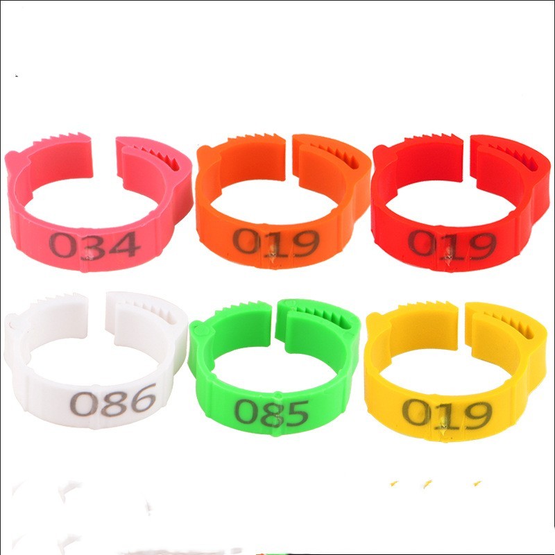 JMT-734154 Chicken Foot Identification Ring with Stitch Marker - Suitable for Chickens, Geese, and Ducks, Randomized Numbers