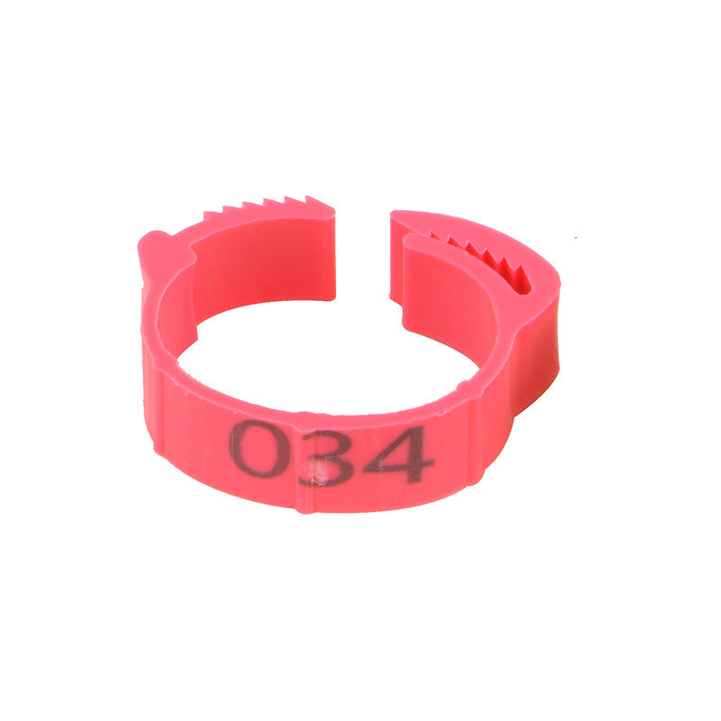 JMT-734154 Chicken Foot Identification Ring with Stitch Marker - Suitable for Chickens, Geese, and Ducks, Randomized Numbers