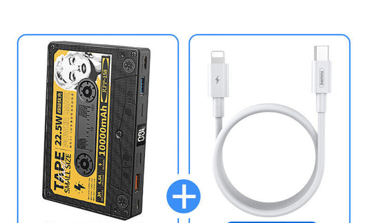 JMT-734666 Ultra-thin Retro Tape Power Bank with Fast Charge - 10000mAh, 22.5W Outputs, Multiple Inputs