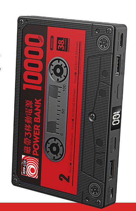 JMT-734666 Ultra-thin Retro Tape Power Bank with Fast Charge - 10000mAh, 22.5W Outputs, Multiple Inputs