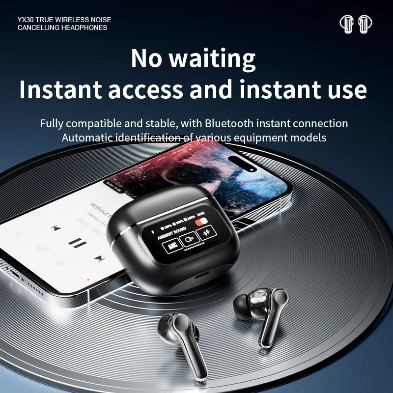 JMT-734666 Wireless Bluetooth In-Ear Headphones with ANC, LED Battery Indicator, and Low Latency for Comfort and Extended Use