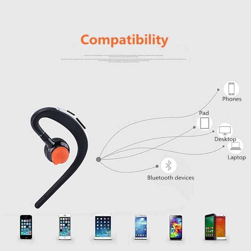 JMT-735306 Adjustable Bluetooth Headset with Voice Control and Noise Cancelling for Clear Calls and Music