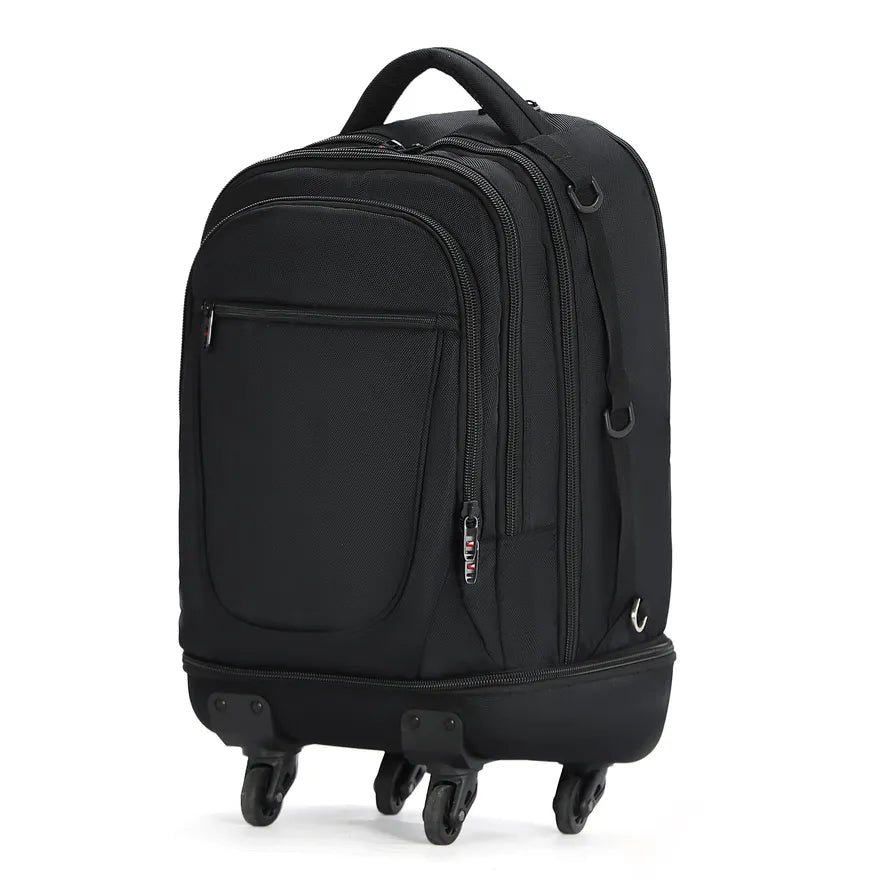 JMT-735370 Large Capacity Rolling Backpack with Trolley Wheels for Business Travel