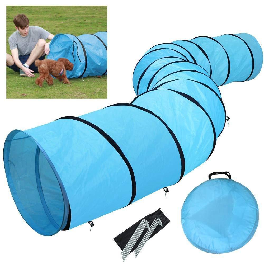 JMT-735626 Collapsible Nylon Cat Play Tunnel with Two Openings - 25 cm Diameter, 120 cm Length