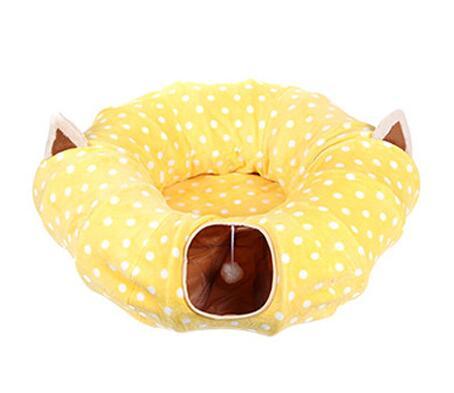 JMT-735626 Collapsible Nylon Cat Play Tunnel with Two Openings - 25 cm Diameter, 120 cm Length
