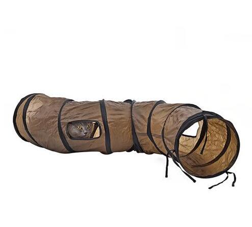 JMT-735626 Collapsible Nylon Cat Play Tunnel with Two Openings - 25 cm Diameter, 120 cm Length