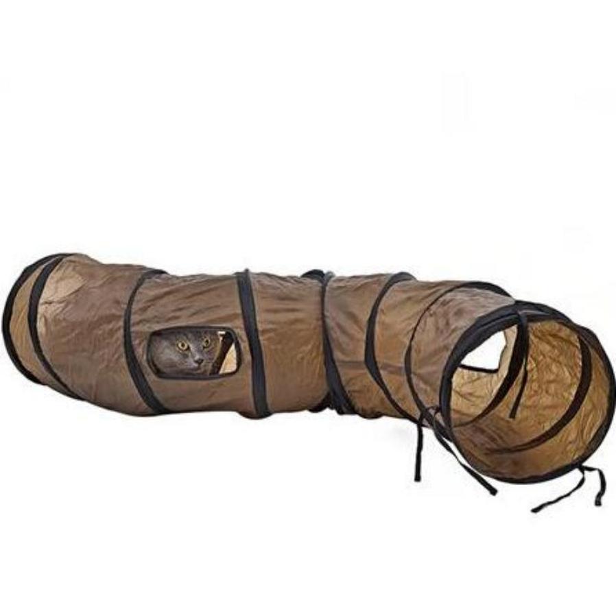 JMT-735626 Collapsible Nylon Cat Play Tunnel with Two Openings - 25 cm Diameter, 120 cm Length