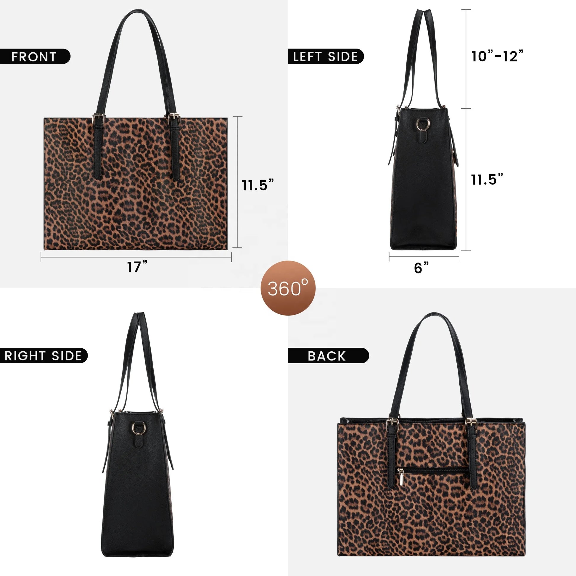 JMT-735626 Large Capacity PU Leather Laptop Tote Bag for 15.6-Inch Computers - Stylish Women's Shoulder Briefcase
