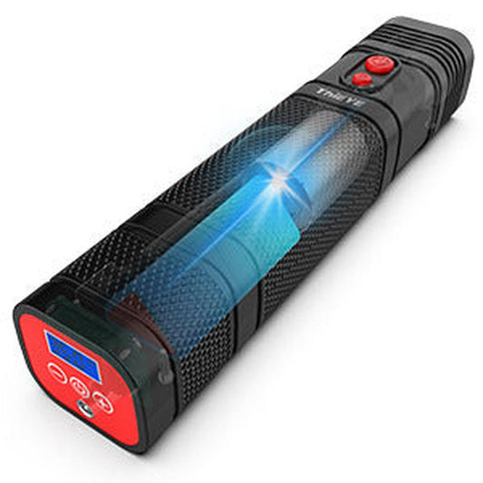 JMT-735754 Portable Mini Car Air Pump with Light - 12V, 0.62kg, Metal Construction, 1m Power Cord
