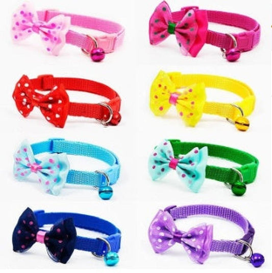 JMT-736458 Adjustable Pet Bow Tie Collar with Bell for Small to Medium Dogs