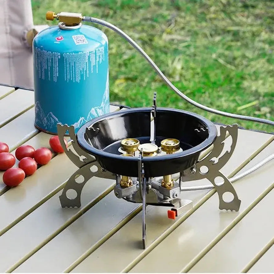 JMT-736842 Portable 5-Burner Folding Camping Stove for Butane and Liquefied Petroleum Gas