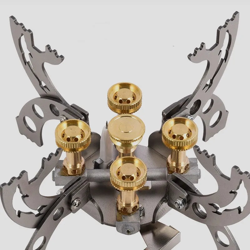 JMT-736842 Portable 5-Burner Folding Camping Stove for Butane and Liquefied Petroleum Gas