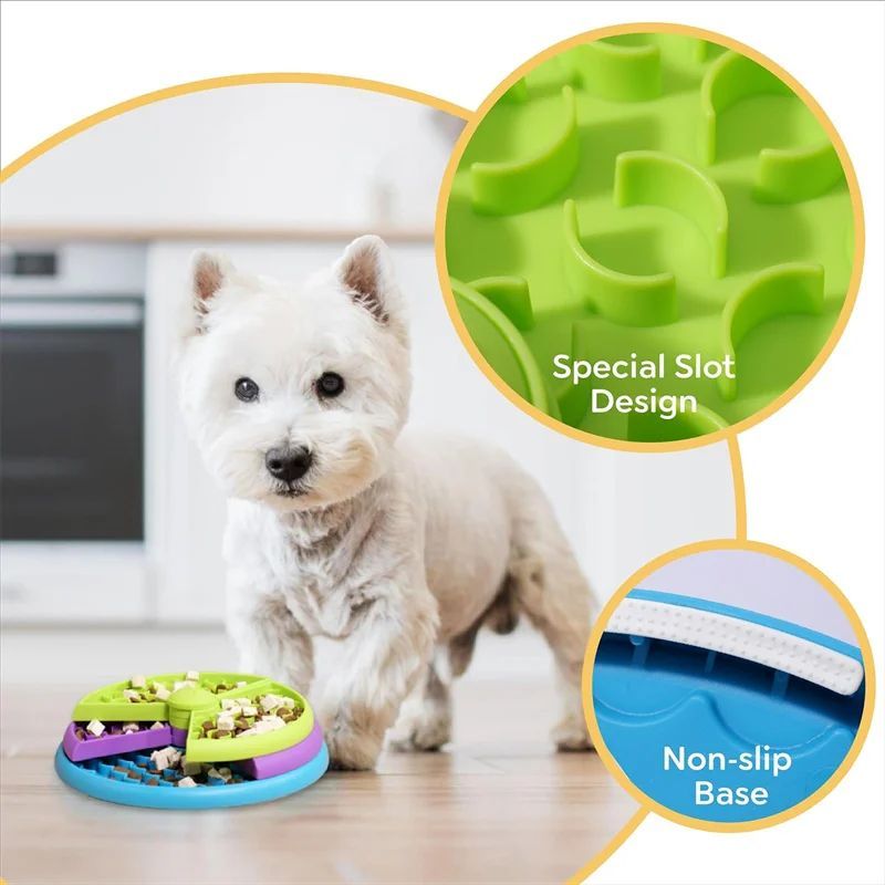 JMT-736970 Three Layer Puzzle Slow Feeder Bowl for Dogs - Anti-Choking Non-Slip Design