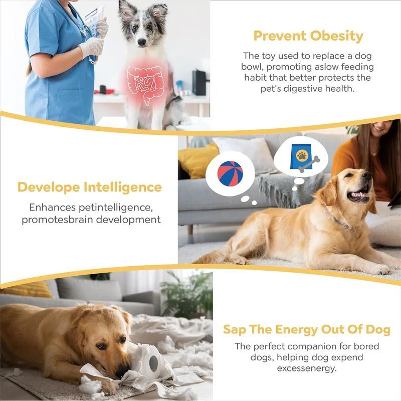 JMT-736970 Three Layer Puzzle Slow Feeder Bowl for Dogs - Anti-Choking Non-Slip Design