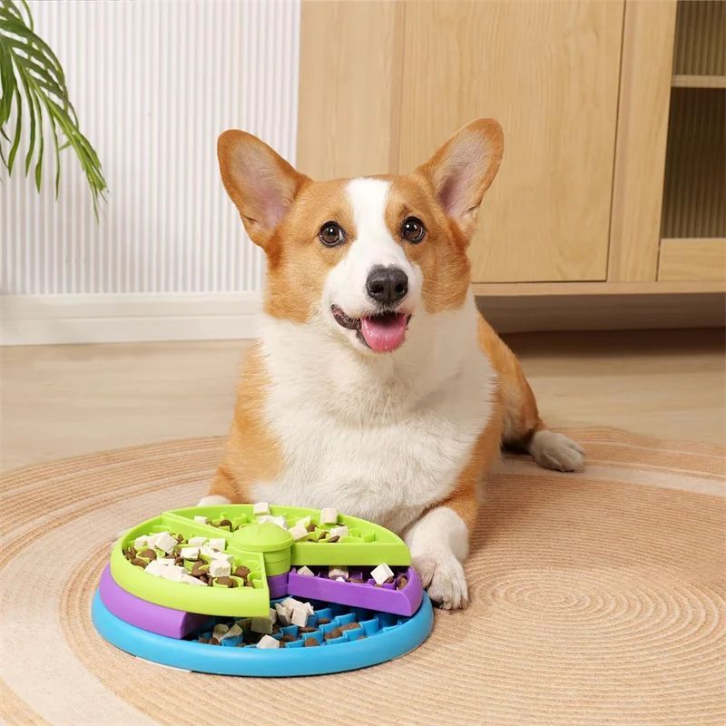 JMT-736970 Three Layer Puzzle Slow Feeder Bowl for Dogs - Anti-Choking Non-Slip Design