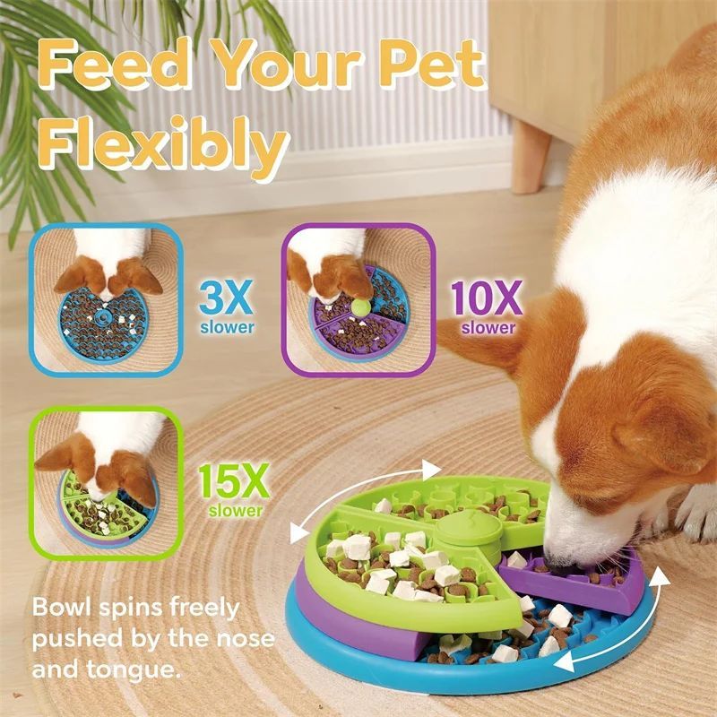 JMT-736970 Three Layer Puzzle Slow Feeder Bowl for Dogs - Anti-Choking Non-Slip Design