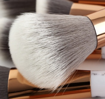 JMT-737226 15-Piece White Marble Makeup Brush Set for Foundation, Eyeshadow, and Blending