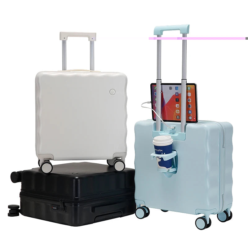 JMT-737994 Kids Lightweight Cabin Trolley Suitcase with USB Port and Phone Holder for Travel