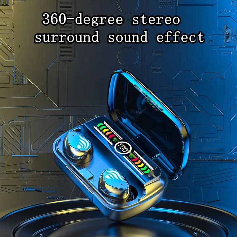 JMT-738122 M27 TWS Bluetooth 5.3 Wireless Gaming Earbuds with LED Lights and Noise Cancelling