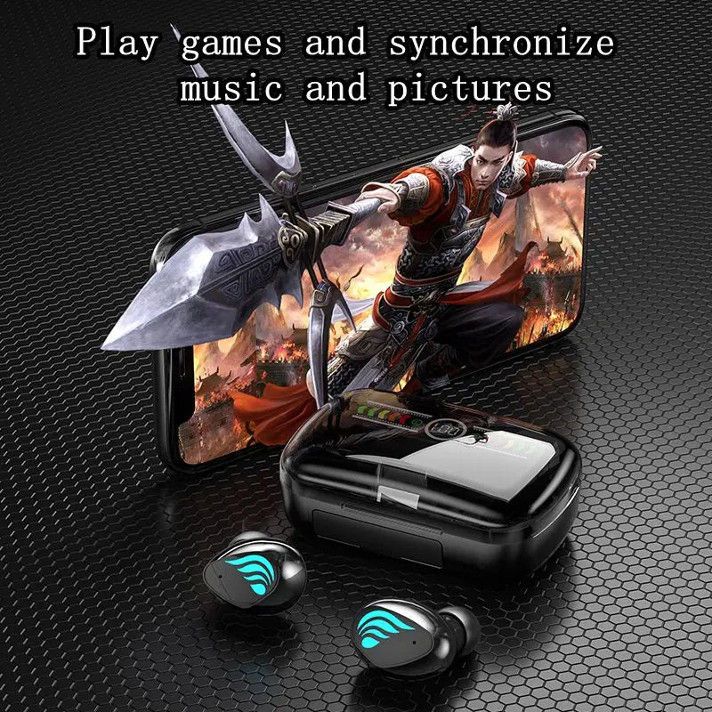 JMT-738122 M27 TWS Bluetooth 5.3 Wireless Gaming Earbuds with LED Lights and Noise Cancelling