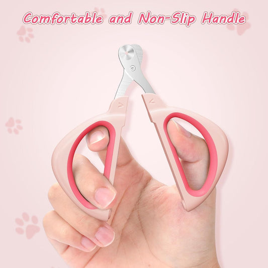 JMT-738186 Cat Nail Clipper with Positioning Hole - Sharp Blades, Non-Slip Handle for Safe and Easy Pet Grooming