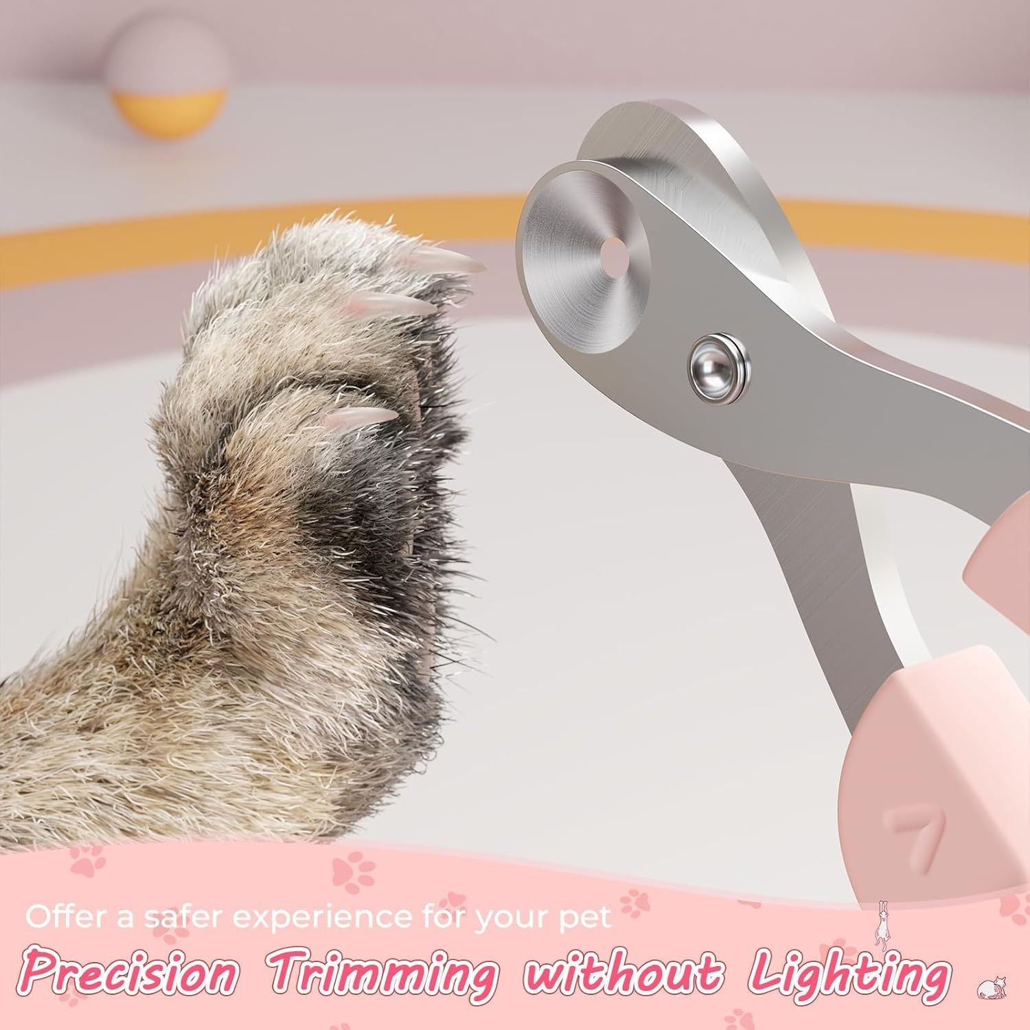 JMT-738186 Cat Nail Clipper with Positioning Hole - Sharp Blades, Non-Slip Handle for Safe and Easy Pet Grooming