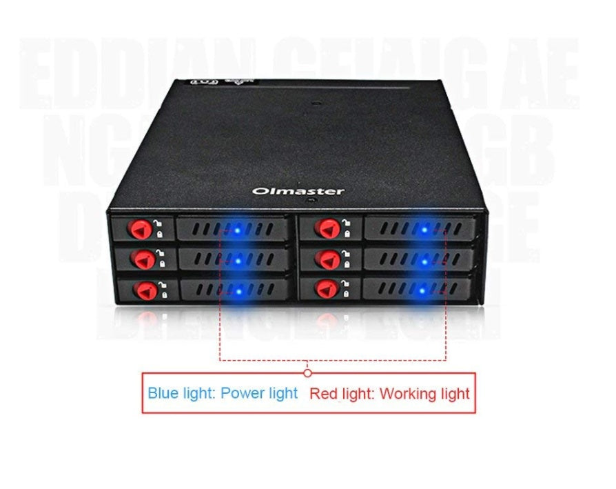JMT-738250 6 Bay 2.5-Inch SATA Hard Disk Enclosure with Built-In Optical Drive Bay and Cooling Fan