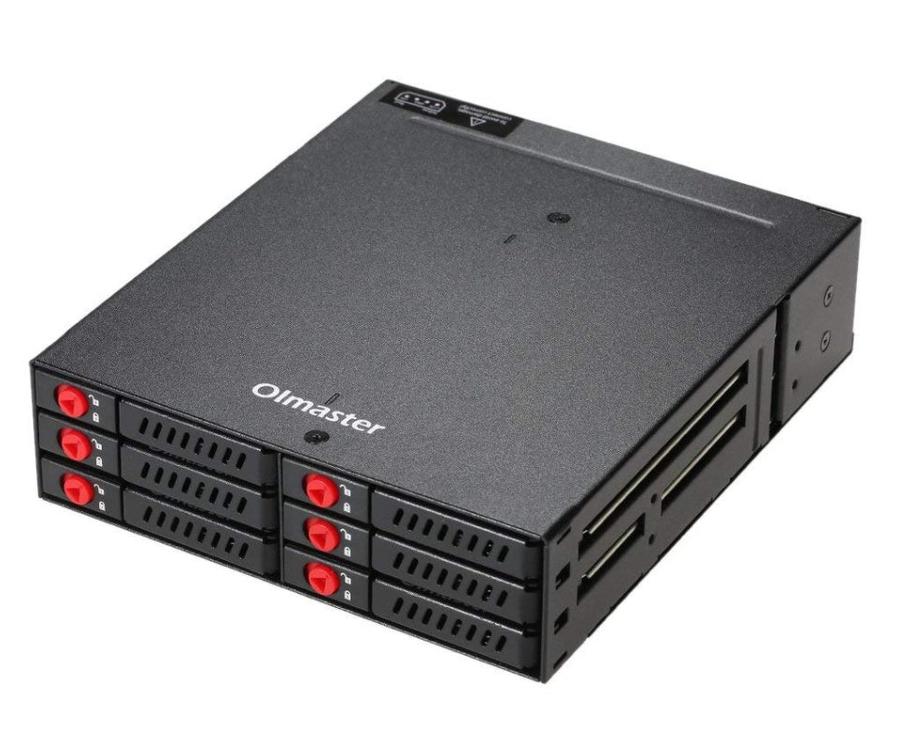JMT-738250 6 Bay 2.5-Inch SATA Hard Disk Enclosure with Built-In Optical Drive Bay and Cooling Fan