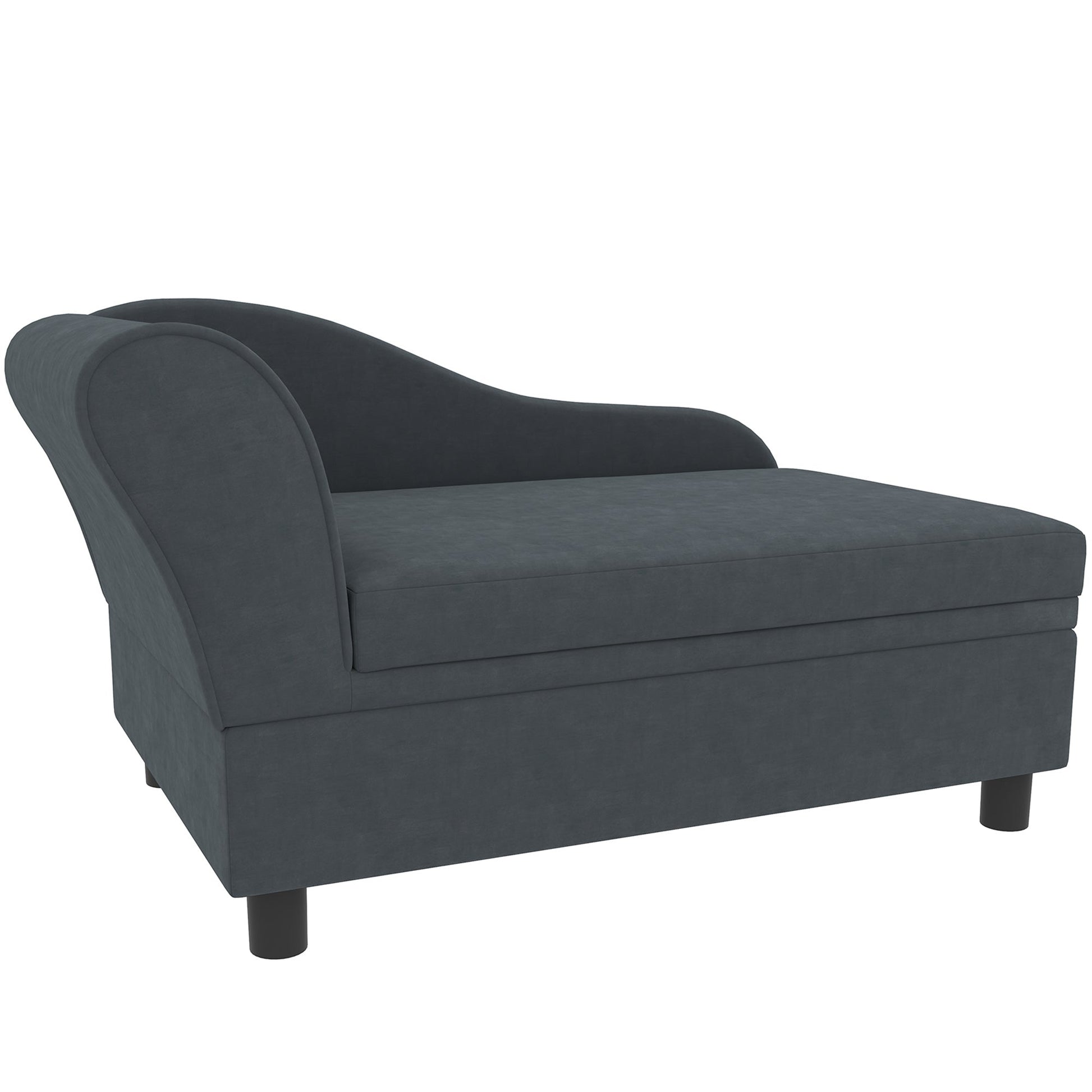 JMT-738250 Pet Sofa Bed with Storage for Cats and Small Dogs - Dark Gray, Cushioned Design, Eucalyptus Wood Frame