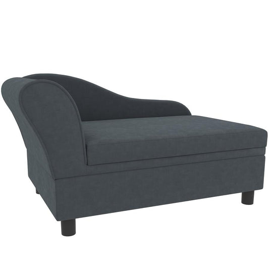 JMT-738250 Pet Sofa Bed with Storage for Cats and Small Dogs - Dark Gray, Cushioned Design, Eucalyptus Wood Frame