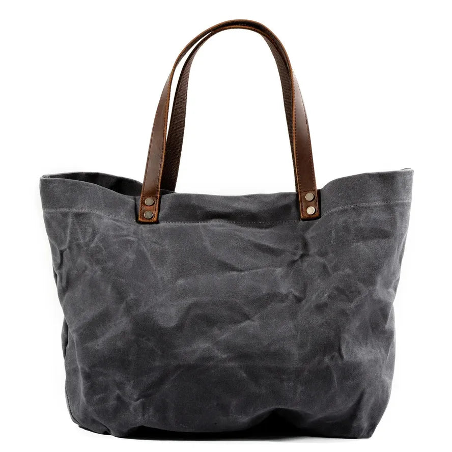 JMT-738634 Waterproof Wax Canvas Minimalist Tote Bag with Large Capacity for Men and Women