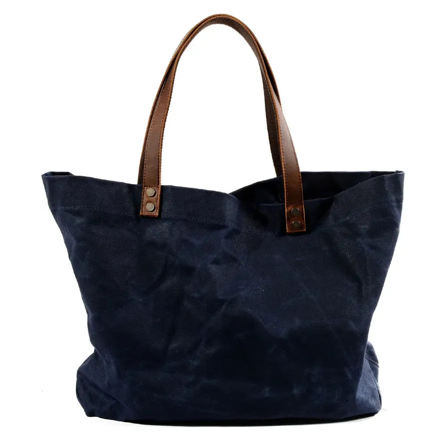 JMT-738634 Waterproof Wax Canvas Minimalist Tote Bag with Large Capacity for Men and Women