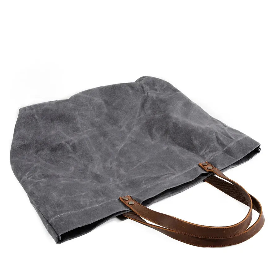 JMT-738634 Waterproof Wax Canvas Minimalist Tote Bag with Large Capacity for Men and Women